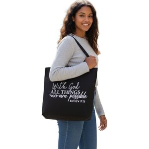 Inspirational Black Tote Bag